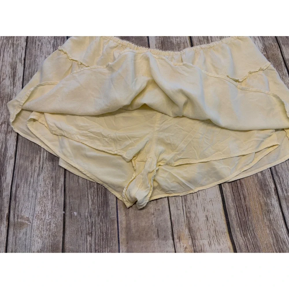 Women 2X Butter Yellow Ruffle Skort Tiered Mini Skort Cottagecore Dainty Girly‎